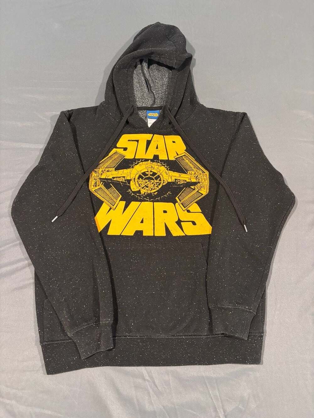 Lucasfilm Star Wars Tie Fighter Graphic Pullover Hoodie Black Speckled Size S